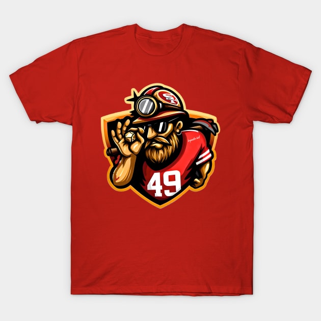 49ers Fan Art T-Shirt by HELLAHIGH TEEZ